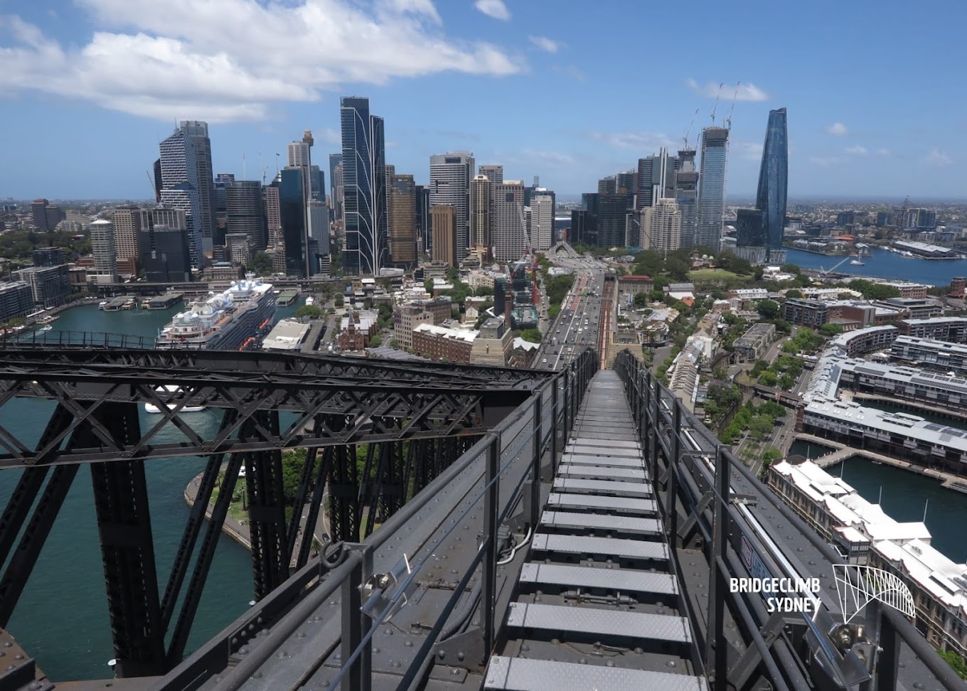 Climbers ascending the Sydney Harbour Bridge with BridgeClimb Sydney